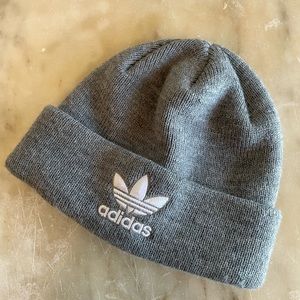 NWOT adidas beanie gray embroidered unisex beanie hat